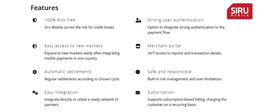 Key Features of Siru Mobile